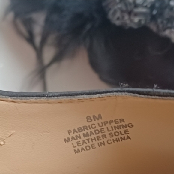 Gianni Bini Black Feather Embellished Heels - Picture 5 of 15